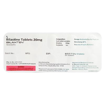 BILAXTEN 20 Tablet 10's - Allergies-Ant