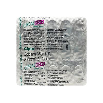 CIPCAL HD 12 Tablet 15's - Supplements-Cal