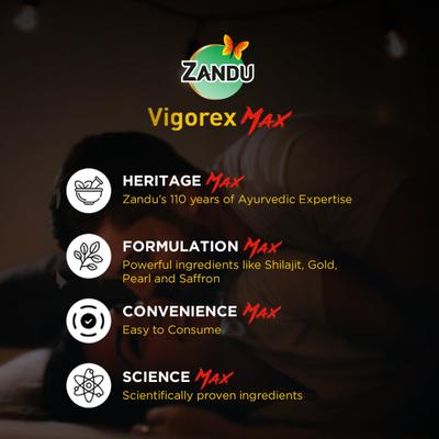 Zandu Vigorex Max Daily Energizer Capsule 20's - Sexual Healthcare