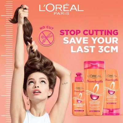 L'Oreal Paris Dream Lengths No Haircut Cream (Leave-In Conditioner), Sulfate free and Paraben free 50 ml - Conditioners