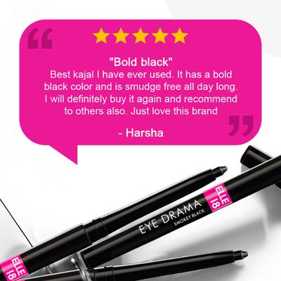 Elle18 Eye Drama Smokey Black 0.35 gm - Kajal & Kohls