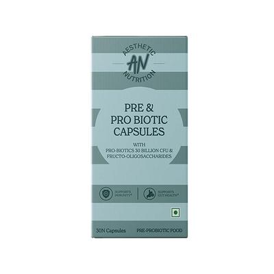 Aesthetic Nutrition Pre and Probiotic Capsules With Fructo-Oligosaccharides, Bifidobacterium, And Streptococcus Thermophilus 30 Capsules 1's - Multi-Vitamins