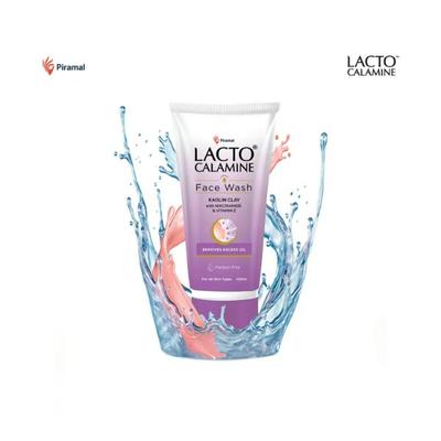 Lacto Calamine Daily Facewash with Kaolin Clay, Niacinamide and Vitamin E for Oily Skin 100ml 3's - Face Wash & Cleansers