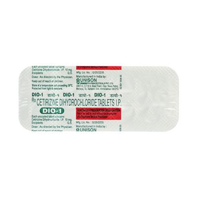 DIO 1 Tablet 10'S - Allergies-Ant