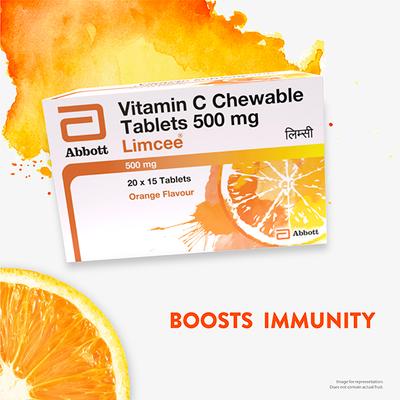 LIMCEE ORANGE FLAVOUR 500mg Chewable Tablet 15's - Supplements-Vic