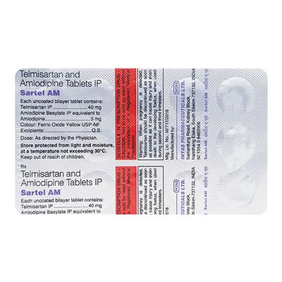 Sartel AM 40mg Tablet 15'S - Hypertension-Ang