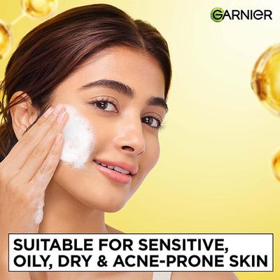 Garnier Vitamin C + Serum Face Wash for Brightening & Tan Removal for all Skin Types 100 gm - Face Wash & Cleansers