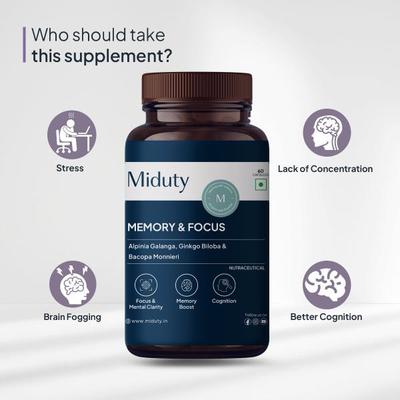 Miduty Memory & Focus Capsules 60's - Mental Health