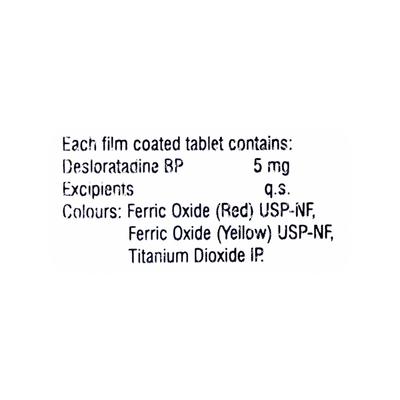 DESLOR 5mg Tablet 15's - Allergies-Ant
