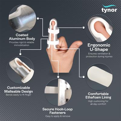 Tynor Finger Cot - Silver (L) 1's - Knee/Ankle/Leg/Foot Supports
