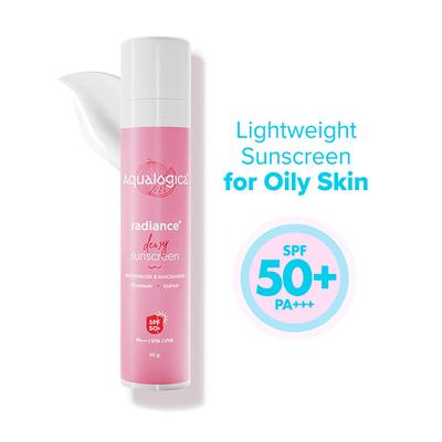 Aqualogica Radiance Plus Dewy Sunscreen Watermelon & Niacinamide Illuminate + Hydrate SPF 50+ PA+++ UVA/UVB 50gm - Face Sunscreen