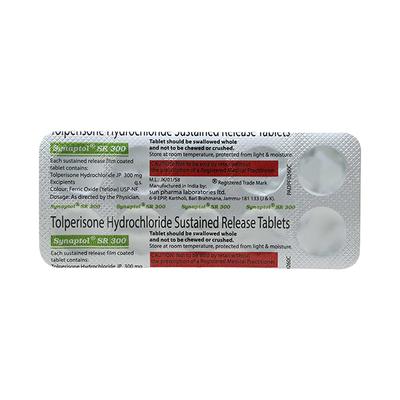 Synaptol SR 300mg Tablet 10'S - Muscle Cramps/Spasticity-Mus