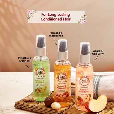 Buds & Berries Flaxseed and Macadamia Hair Serums Bottle 100 ml - Hair Serums