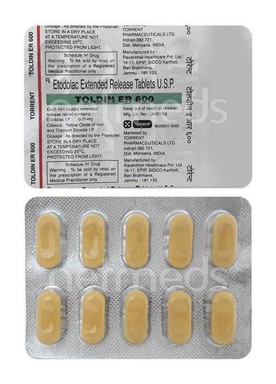 Toldin ER 600mg Tablet 10'S - Arthritis-Non