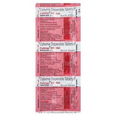 Cefolac DT 100mg Tablet 10'S - Bacterial Infections-Cep
