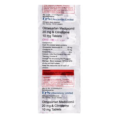 Olmin LN 20mg Tablet 10'S - Hypertension-Ang