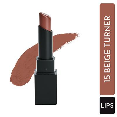 SUGAR Cosmetics Nothing Else Matter Longwear Lipstick - 15 Beige Turner (Nude Brown Peach Brown) 3.2 gm - Lipsticks