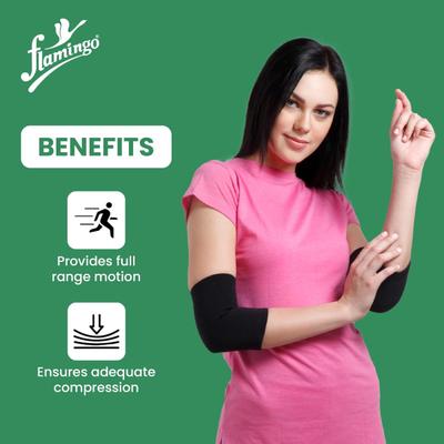 Flamingo Elbow Support (OC - 2021) (L) - Black - Abdomen/Neck/Arm/Elbow Supports