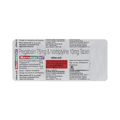 NERVMAX NT Tablet 10's - Neuropathic Pain-Dru