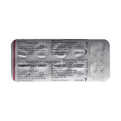 Stugeron Plus Tablet 10'S - Vertigo-Ant