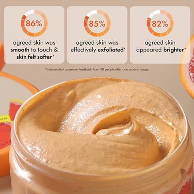 mCaffeine Glow Boost Grapefruit Body Scrub - Tan Removal, AHAs Lactic and Glycolic Acid, Vit C Rich 175 gm - Scrubs & Exfoliants