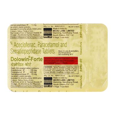 Dolowin Forte Tablet 10'S - Pain relief-Ano