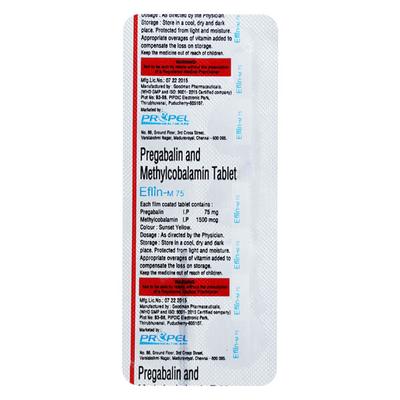 EFLIN M 75 Tablet 10's - Neuropathic Pain-Dru