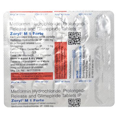 Zoryl M1 Forte Tablet 15'S - Diabetes-Ant