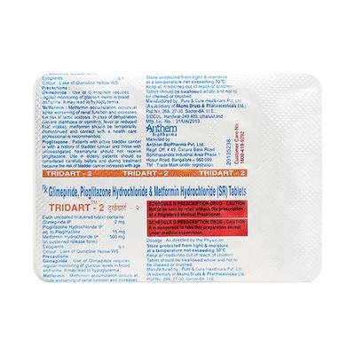 Tridart 2mg Tablet 10'S - Diabetes-Ant