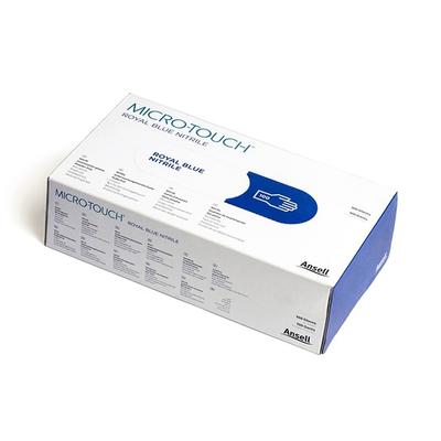 Ansell Micro Touch Nitrile Examination Gloves - Royal Blue (M) 100's - Surgical Consumable