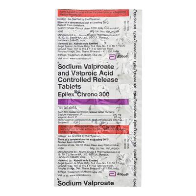 EPILEX CHRONO 300mg Tablet 15's - Epilepsy/Convulsion-Ant