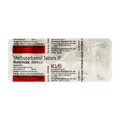 Robinax 500mg Tablet 10'S - Muscle Cramps/Spasticity-Mus