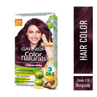 Garnier Color Naturals Creme hair color, Shade 3.16 Burgundy 105.6 gm - Crème