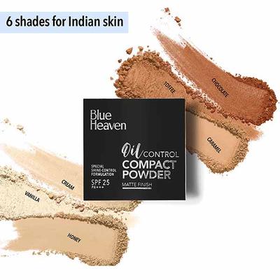 Blue Heaven Oil Control Compact Powder, Matte Finish Special Shine-Control Formulation SPF 25 PA+++ Cream-Blush 201 8gm - Compact Powder