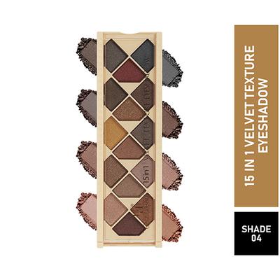 Half N Half 15 in 1 Velvet Texture Eyeshadow, Multicolour Palette - 04 12 gm - Eye Shadow Palettes