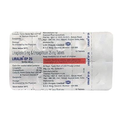 LIRALIN EP 25mg Tablet 10's - Diabetes-Ant
