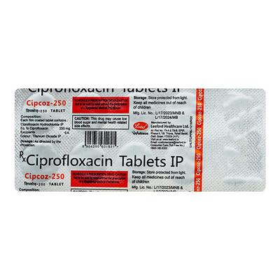 Cipcoz 250mg Tablet 10'S - Bacterial Infections-Qui