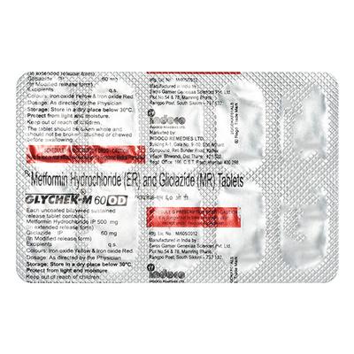 Glychek M 60 OD Tablet 10'S - Diabetes-Ant