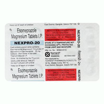 Nexpro 20mg Tablet 15'S - Ulcer/Reflux/Flatulence-Aaa