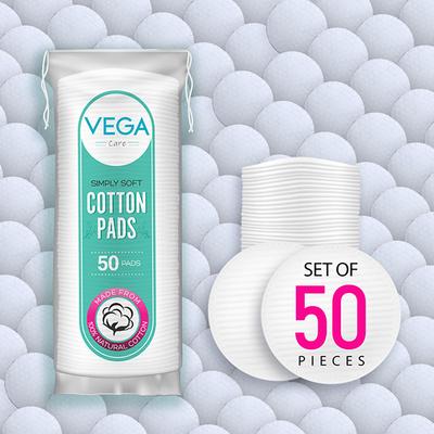 VEGA COTTON PAD CP01 (50 pcs pack) 1's - Sanitary Napkins