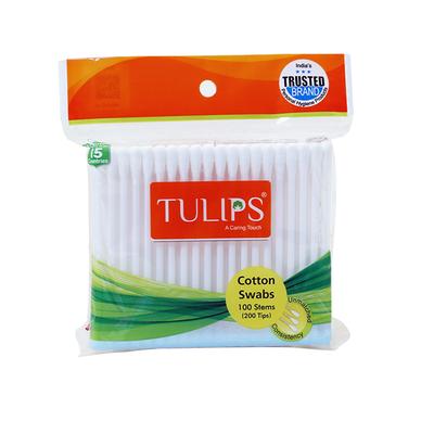 Tulips Cotton Swabs - Packet 100's - Cotton Buds & Balls