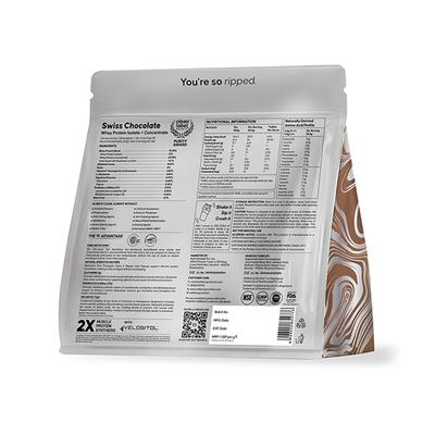 Wellbeing Nutrition 100% Native Whey Protein Isolate + Concentrate - Swiss Chocolate 1 Kg - Whey Proteins