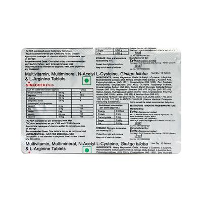 Ginkocer Plus Tablet 10'S - Supplements-Sup