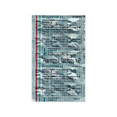 Ramistar 2.5mg Tablet 15'S - Hypertension-ACE