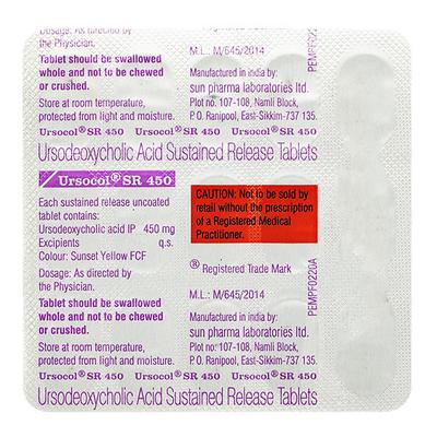 Ursocol Sr 450Mg Tablet 15's - Cholelithiasis/Gall Stones