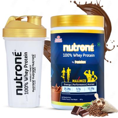 Nutrone 100% Whey Protein Powder - Choffee Flavour (with Free Shaker) 480 gm - Whey Proteins