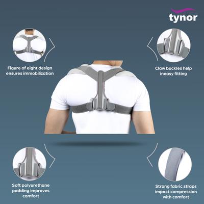 Tynor Clavicle Brace with Velcro (M) (C 05) - Abdomen/Neck/Arm/Elbow Supports
