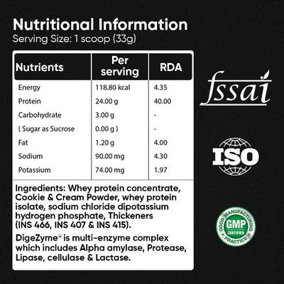 Fitspire Advanced Isolate Gold Whey Protein 1Kg 30 Servings Cookie and Cream 1's - Whey Proteins