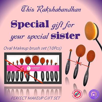 Majestique Premium Box Set Of Oval Makeup Brushes 155gm 10's - Face Brush