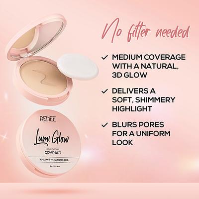Renee Cosmetics Lumi Glow Highlighting Compact Velvet Vanilla 9 gm - Compact Powder